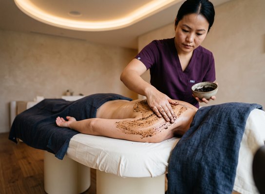 Natural body scrub at Nola Wellness Spa, Kakkanad, Kochi