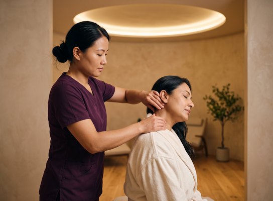 Head neck and shoulder massage in Kakkanad
